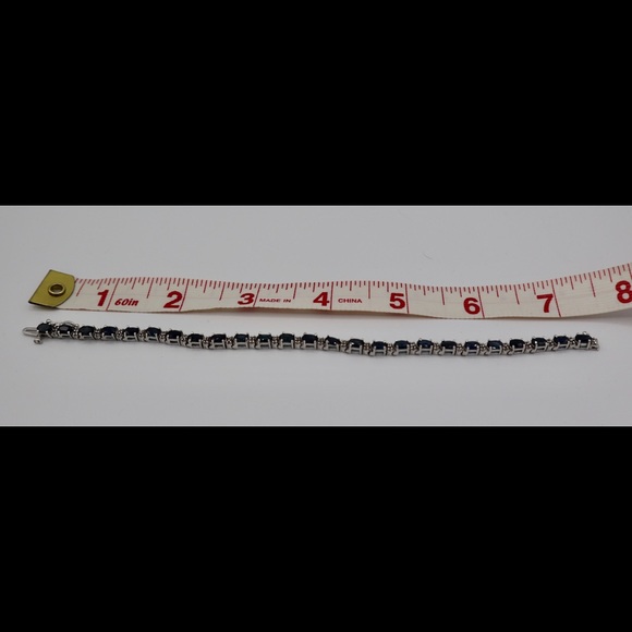 Diamond and sapphire bracelet. - Picture 4 of 7